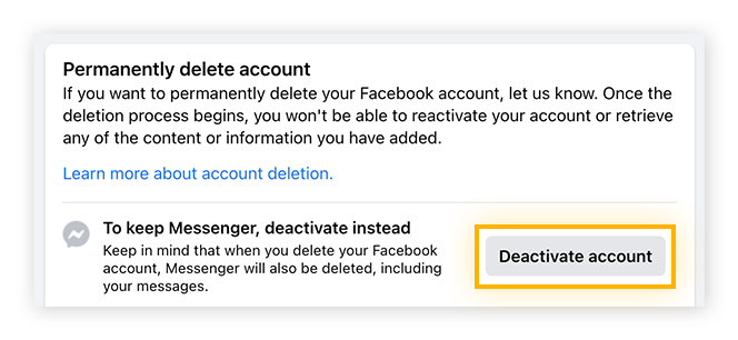 how to delete my facebook account