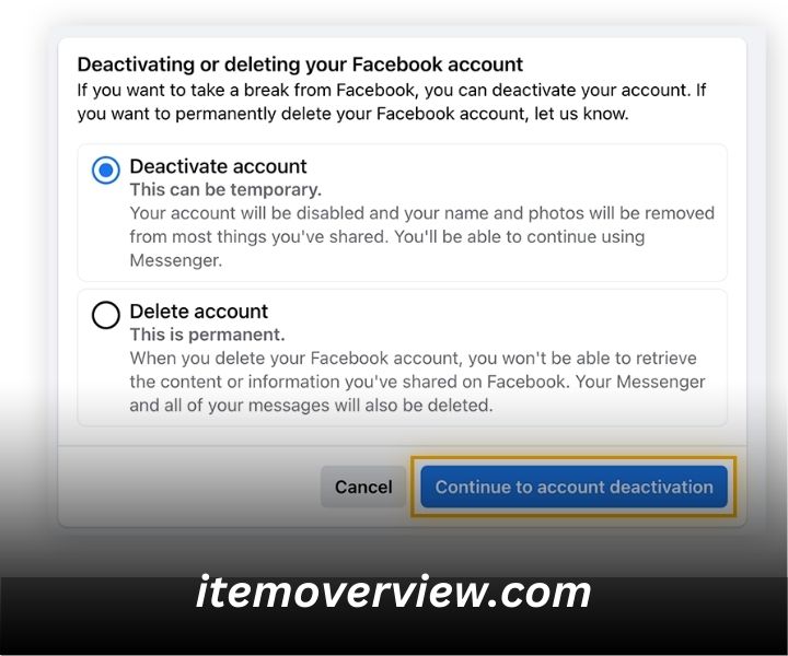 how to delete my facebook account